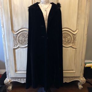 Black Vintage Velvet Cape